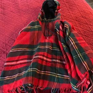 LL Bean flannel blanket poncho